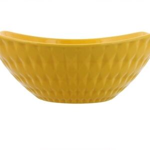Manhattan over the back Yellow Textured Ceramic Bowl